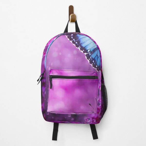Item preview, Blue butterfly on purple lilac with water droplets designed and sold by Fotografin1981.