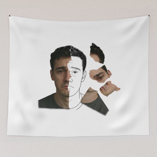 Item preview, Torn Reality – Minimalist Hybrid Portrait by Jackes Rosean designed and sold by jackesrosean75.
