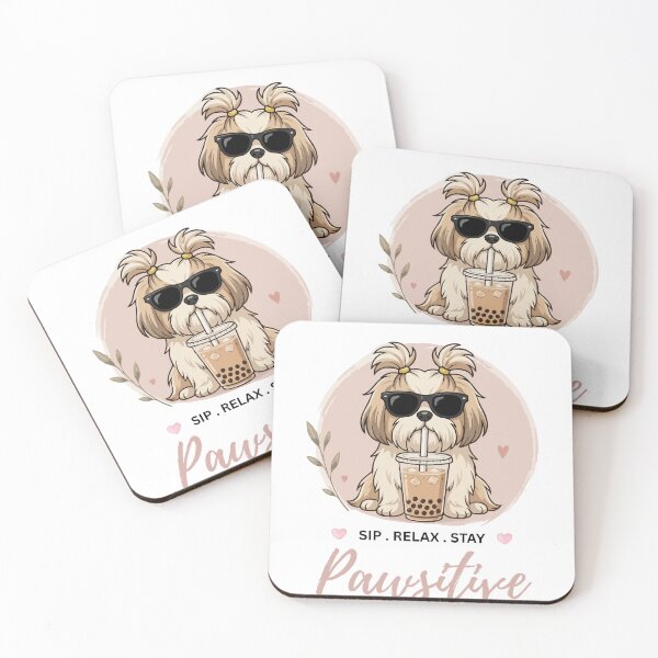 Item preview, Sip Relax Stay Pawsitive – Cute Shih Tzu Boba Tea Design designed and sold by PawsAndPallette .