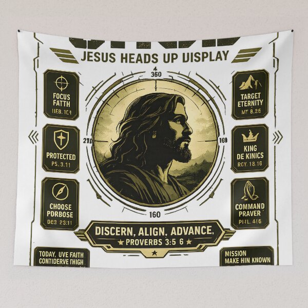 Item preview, JHUD – Jesus Heads Up Display | Tactical Christian Faith T-Shirt designed and sold by HenryJames, LLC.