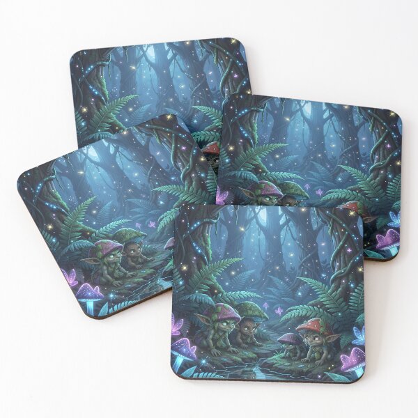 Item preview, Goblins Gather in a Bioluminescent Jungle designed and sold by Fanta-sticky.