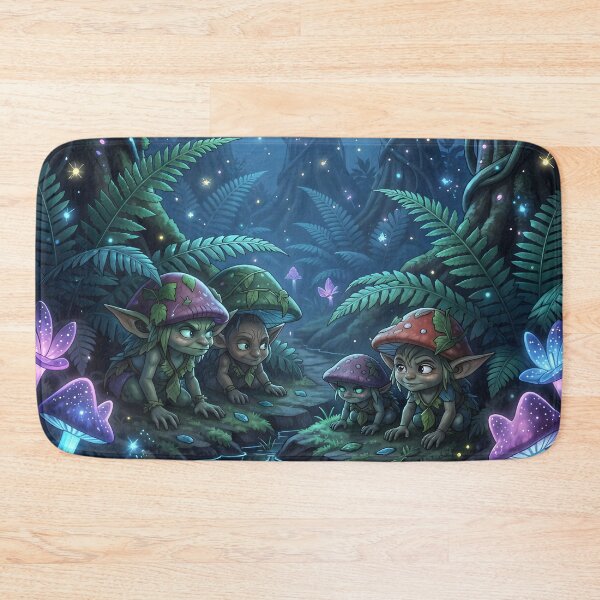 Item preview, Goblins Gather in a Bioluminescent Jungle designed and sold by Fanta-sticky.