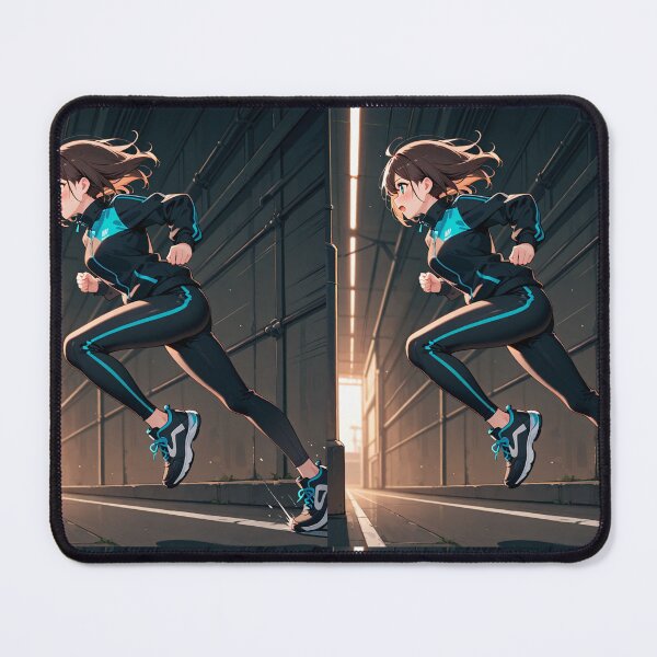 Item preview, Manga - Futuristic Athlete in Action, Urban Challenge Under Orange Neons designed and sold by AnimeShin.