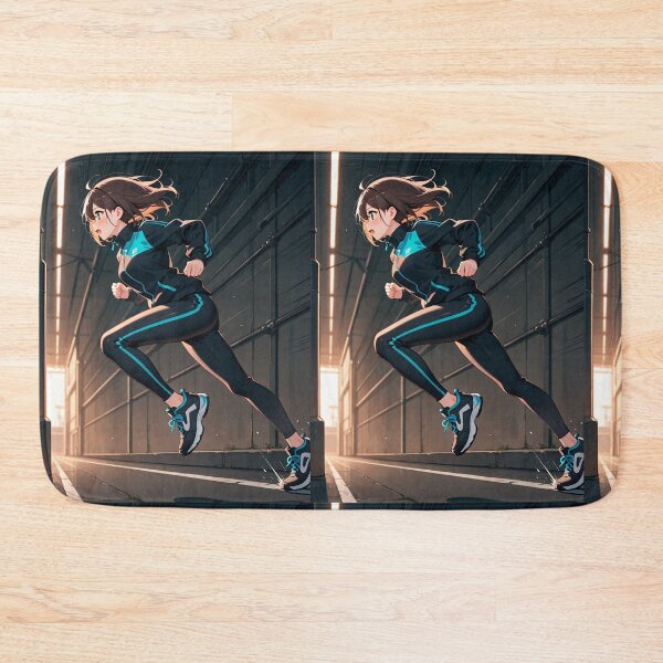 Item preview, Manga - Futuristic Athlete in Action, Urban Challenge Under Orange Neons designed and sold by AnimeShin.