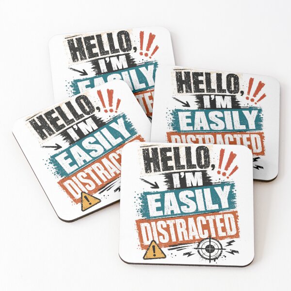 Item preview, Hello, I'm Easily Distracted Funny Personality Attention Deficit designed and sold by JonesFlora2025.
