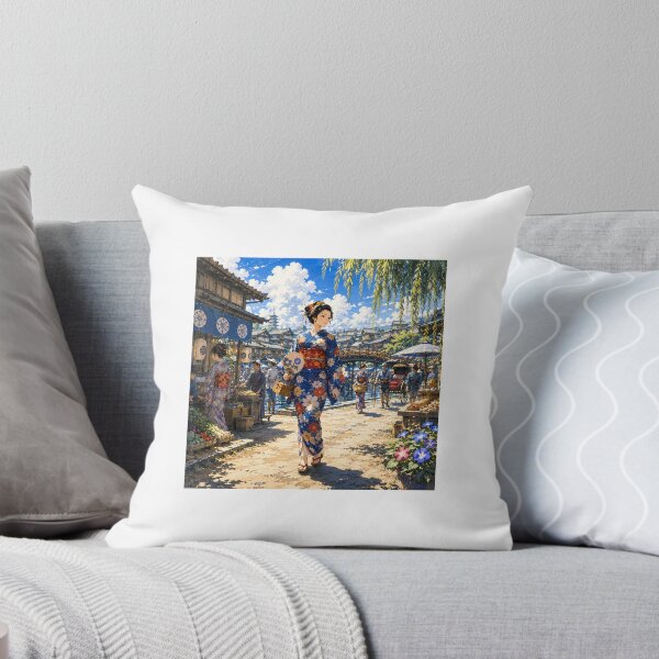 Item preview, Summer Stroll of an Edo Town Girl – Modern Japanese Art designed and sold by Fumi723.