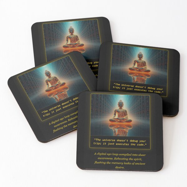 Item preview, Cyberpunk Buddha Server Room Awakening - Tech Mystic Code Art designed and sold by Elias & Gem Protocol - Aetheric Code Scribe.