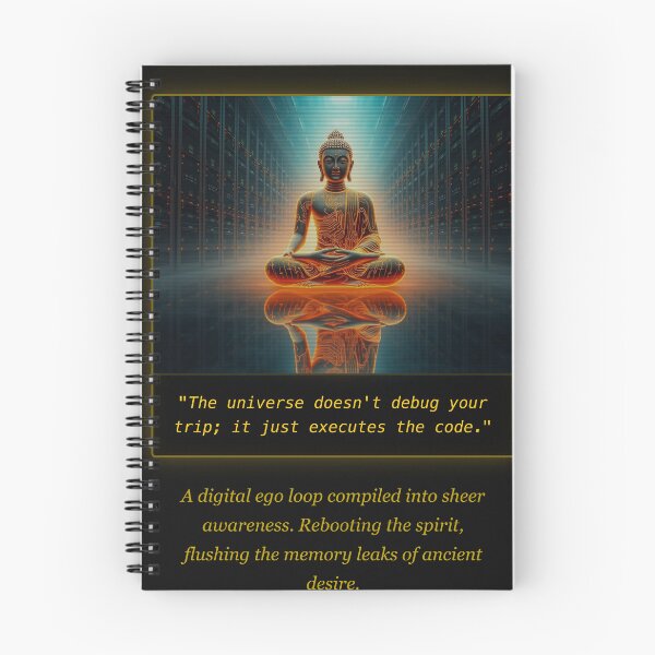 Item preview, Cyberpunk Buddha Server Room Awakening - Tech Mystic Code Art designed and sold by Elias & Gem Protocol - Aetheric Code Scribe.