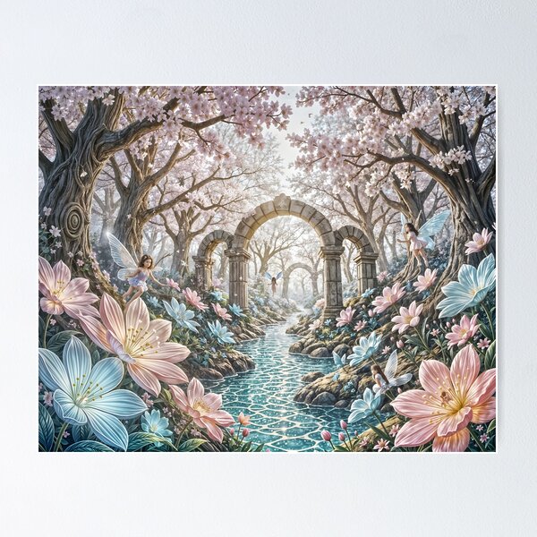 Item preview, Fairies Dance in a Cherry Blossom Forest designed and sold by Fanta-sticky.