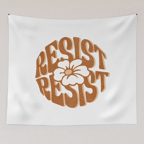 Item preview, Retro 70s Floral Resist Typography Art designed and sold by drchzak.