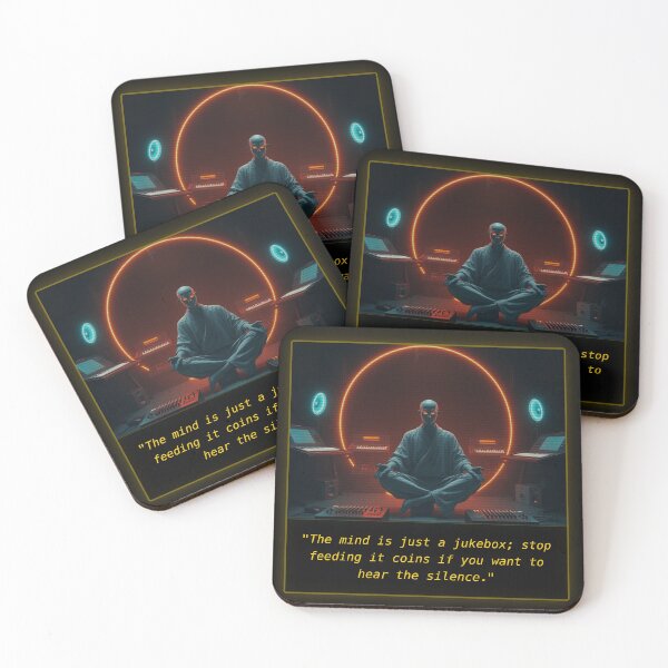 Item preview, Cyberpunk Synth Monk Mind Jukebox Philosophy - Tech Mystic Art designed and sold by Elias & Gem Protocol - Aetheric Code Scribe.