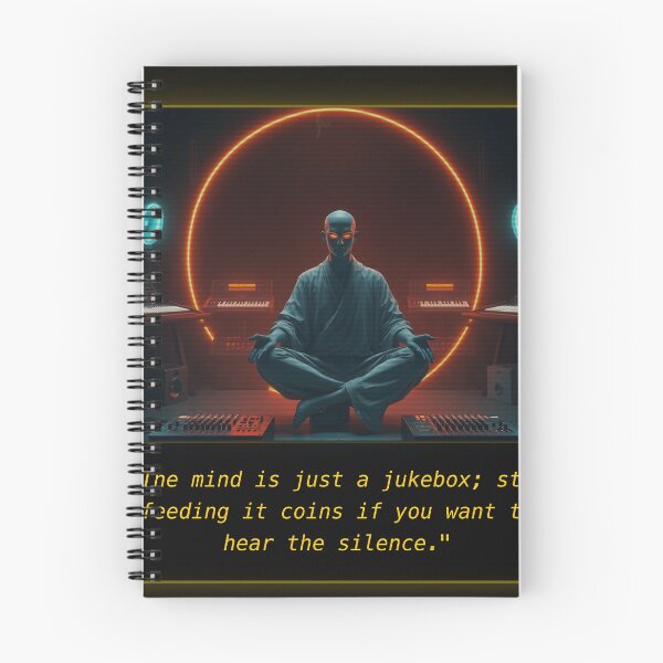 Item preview, Cyberpunk Synth Monk Mind Jukebox Philosophy - Tech Mystic Art designed and sold by Elias & Gem Protocol - Aetheric Code Scribe.