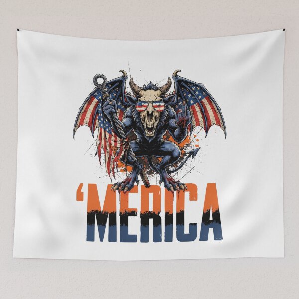 Item preview, 'Merica Jersey Devil American Flag Wings Tee v2 designed and sold by DarylWelsh2024.