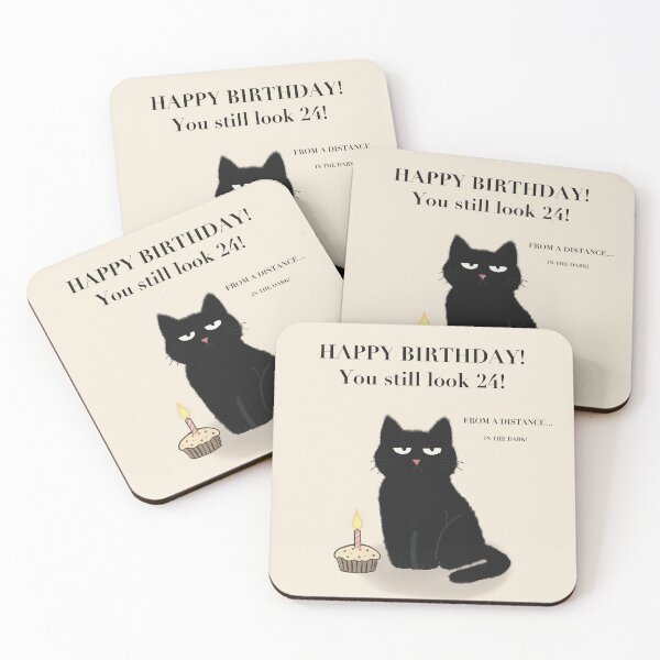 Item preview, Sarcastic black cat birthday card  designed and sold by MaggesticDesigns.