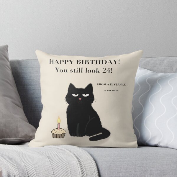 Item preview, Sarcastic black cat birthday card  designed and sold by MaggesticDesigns.