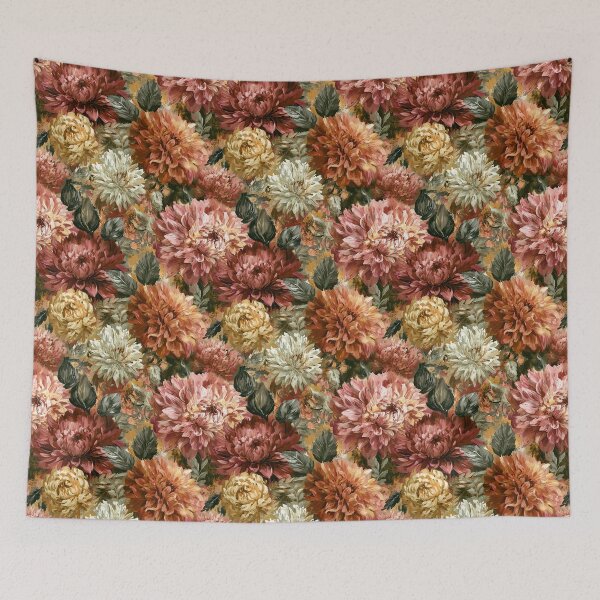 Item preview, Minimalistic Dahlias  - Retro Flower Floral  - Gifts For Girls designed and sold by RoyalStarsPatts.