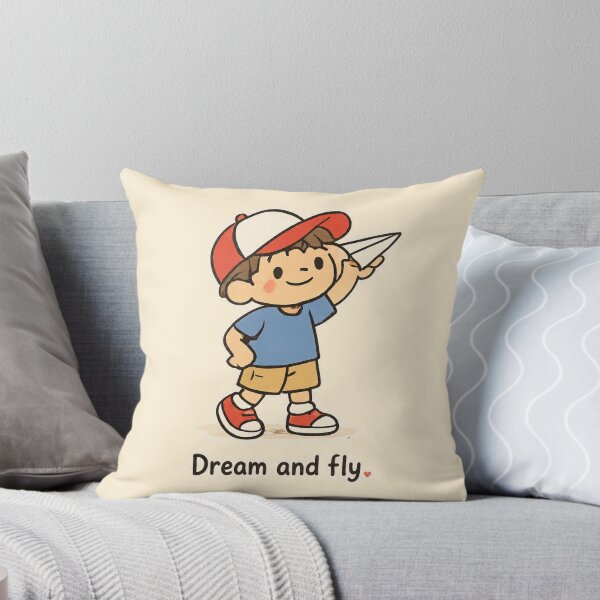 Item preview, Dream and Fly Cute Paper Airplane Inspirational Kids Design designed and sold by Nawi32.
