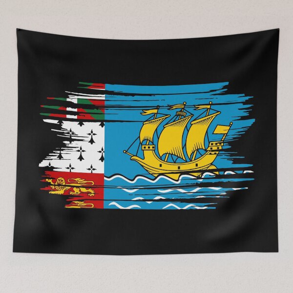 Item preview, Distressed Saint Pierre And Miquelon Flag PM designed and sold by shitpostee.