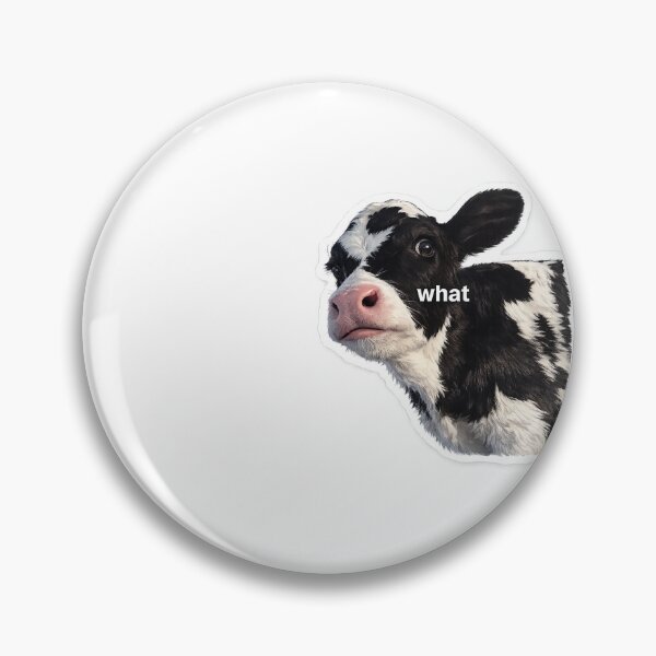 Item preview, Confused Cow "What" Meme Sticker designed and sold by CROFTARTS.