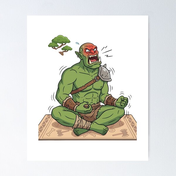 Item preview, Ork Waaagh Lotus Yoga Meditating Classic T-Shirt designed and sold by pawsome purrfect.