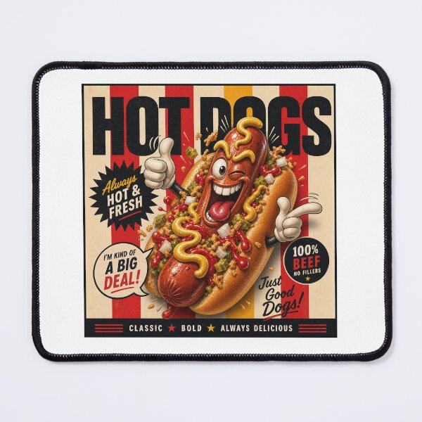 Item preview, Hot Dogs Always Hot and Fresh - Funny Illustration  designed and sold by Wilcox PhotoArt.