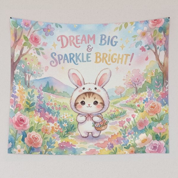 Item preview, Cute Cat in Bunny Costume Motivational Quote designed and sold by cutiepeupies.