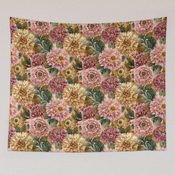 Item preview, Graceful Dahlias  - Retro Flower Floral  - Gifts For Him designed and sold by RoyalStarsPatts.