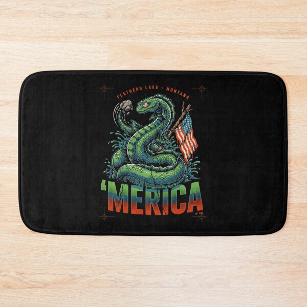 Item preview, 'Merica Flathead Lake Monster Montana Sea Serpent Flag Tee v2 designed and sold by DarylWelsh2024.