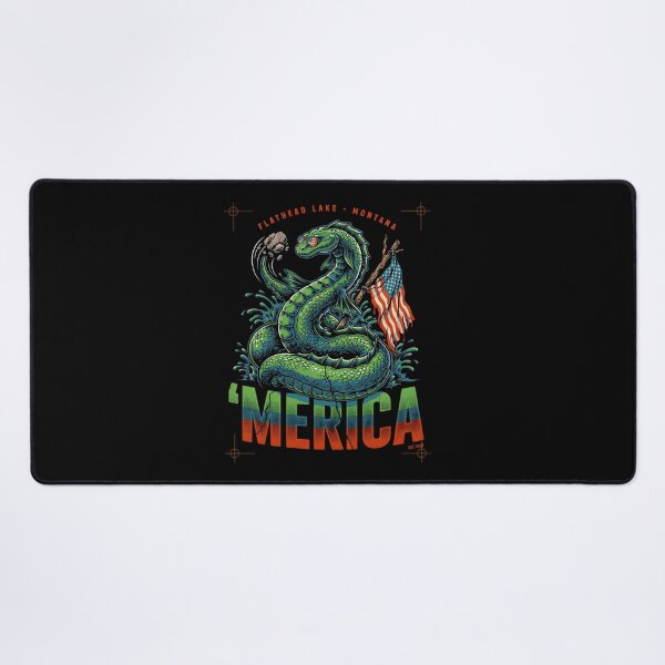 Item preview, 'Merica Flathead Lake Monster Montana Sea Serpent Flag Tee v2 designed and sold by DarylWelsh2024.