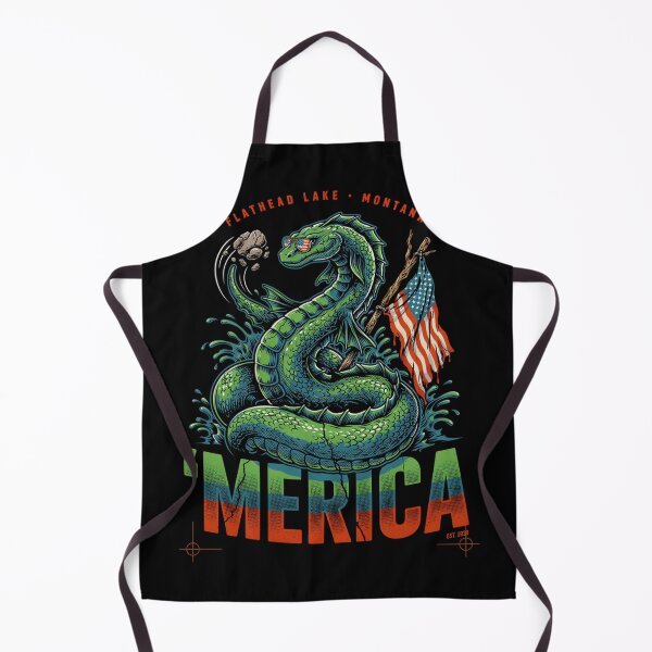 Item preview, 'Merica Flathead Lake Monster Montana Sea Serpent Flag Tee v2 designed and sold by DarylWelsh2024.