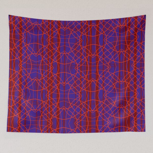Item preview, Red and Blue Geometric Line Pattern designed and sold by SweetLilith.