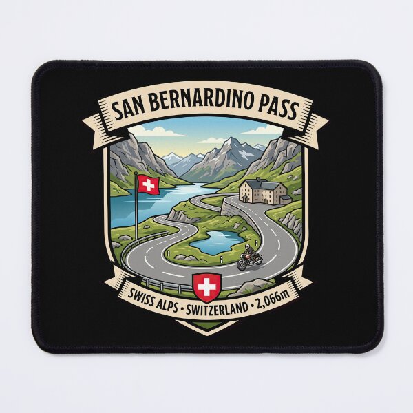 Item preview, San Bernardino Pass Alpine Travel Road Graphic designed and sold by enzoade.