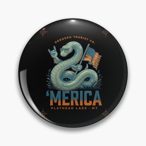 Item preview, 'Merica Flathead Lake Monster Montana Sea Serpent Flag Tee v3 designed and sold by DarylWelsh2024.