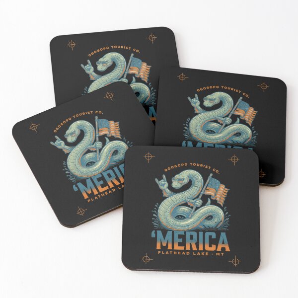 Item preview, 'Merica Flathead Lake Monster Montana Sea Serpent Flag Tee v3 designed and sold by DarylWelsh2024.