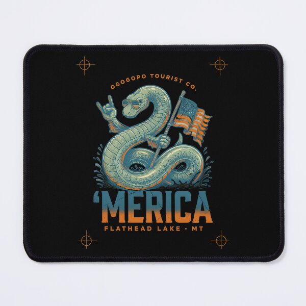 Item preview, 'Merica Flathead Lake Monster Montana Sea Serpent Flag Tee v3 designed and sold by DarylWelsh2024.
