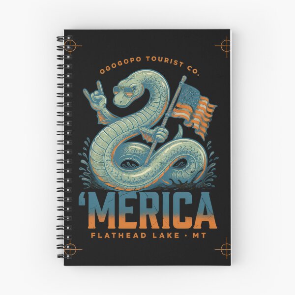 Item preview, 'Merica Flathead Lake Monster Montana Sea Serpent Flag Tee v3 designed and sold by DarylWelsh2024.