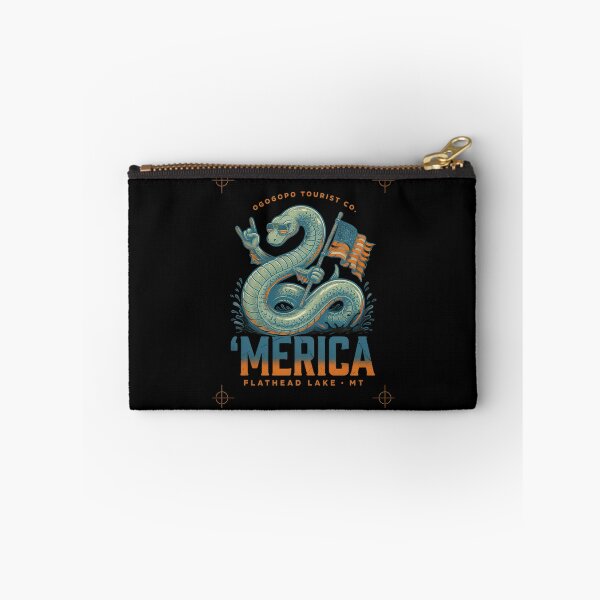 Item preview, 'Merica Flathead Lake Monster Montana Sea Serpent Flag Tee v3 designed and sold by DarylWelsh2024.
