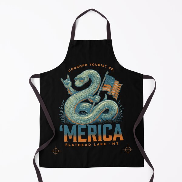 Item preview, 'Merica Flathead Lake Monster Montana Sea Serpent Flag Tee v3 designed and sold by DarylWelsh2024.