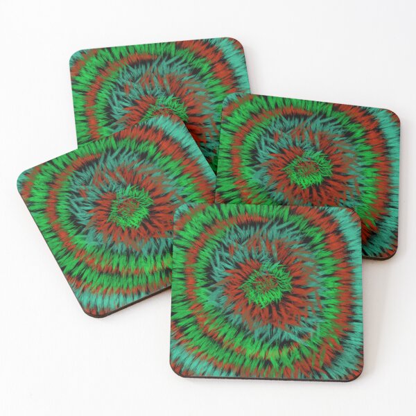 Item preview, Green Red Tie Dye Spiral Pattern designed and sold by SweetLilith.