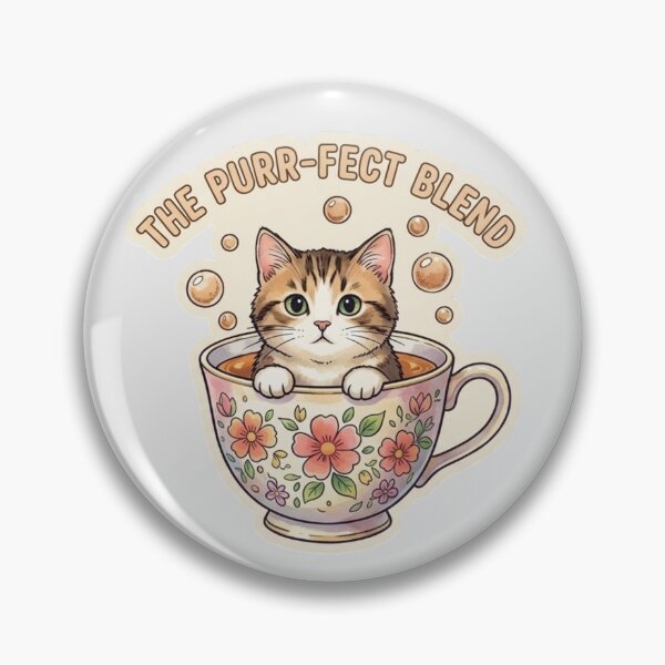Item preview, The Purr-fect Blend - Cute Kitten in Coffee Cup Funny Cat Meme Sticker designed and sold by Amituniqart.