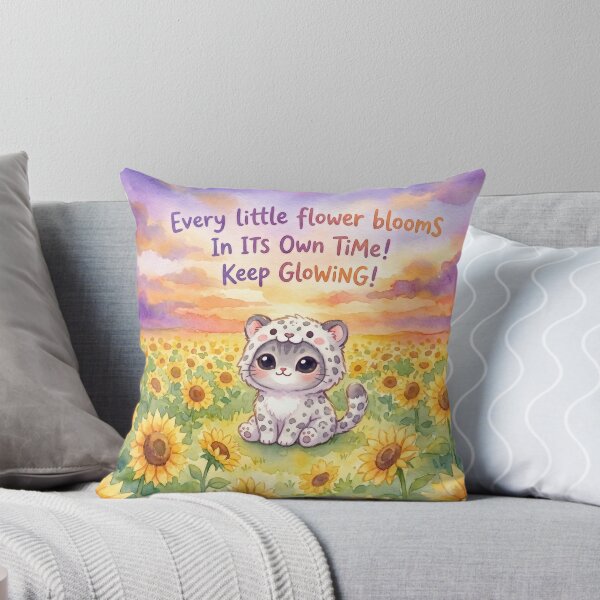 Item preview, Cute Cat in Snow Leopard Costume in Sunflower Field Inspirational Quote designed and sold by cutiepeupies.