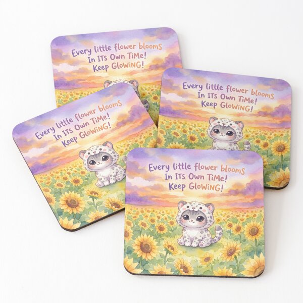 Item preview, Cute Cat in Snow Leopard Costume in Sunflower Field Inspirational Quote designed and sold by cutiepeupies.