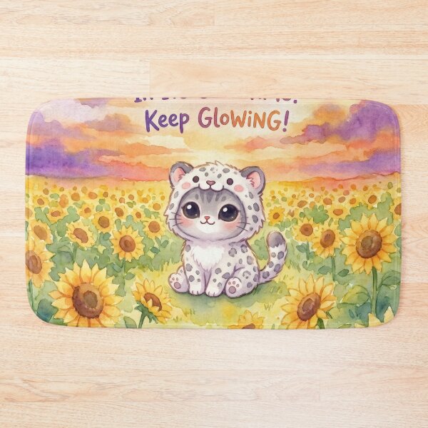 Item preview, Cute Cat in Snow Leopard Costume in Sunflower Field Inspirational Quote designed and sold by cutiepeupies.