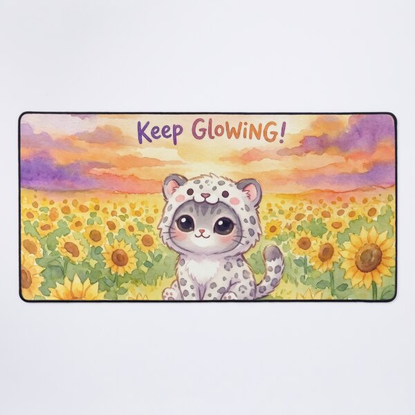 Item preview, Cute Cat in Snow Leopard Costume in Sunflower Field Inspirational Quote designed and sold by cutiepeupies.