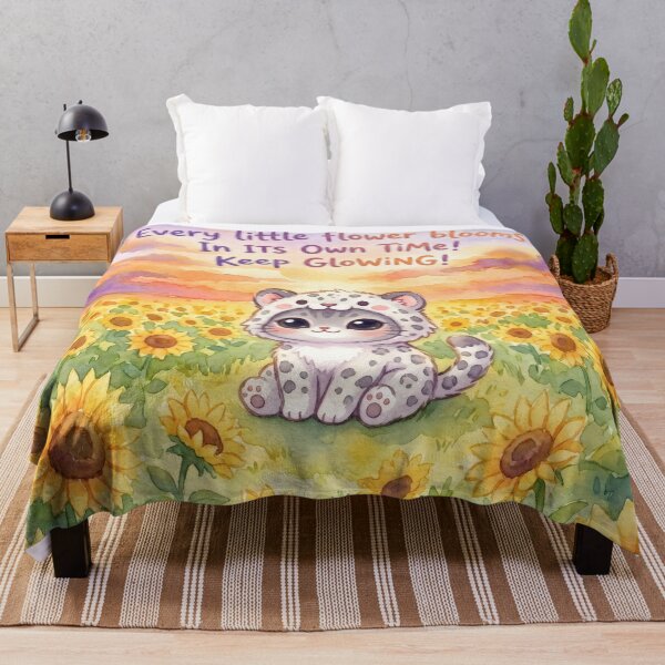 Item preview, Cute Cat in Snow Leopard Costume in Sunflower Field Inspirational Quote designed and sold by cutiepeupies.