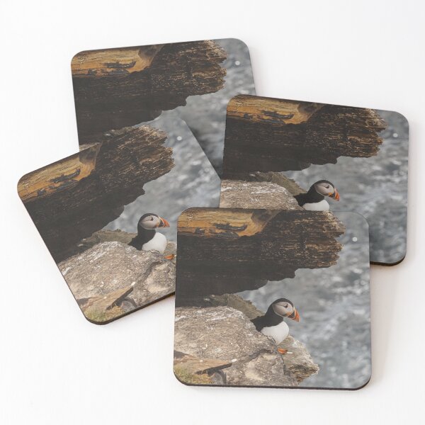 Item preview, Atlantic Puffin Peeking From a Rugged Seaside Cliff designed and sold by Timbernature.