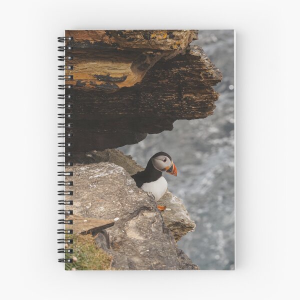 Item preview, Atlantic Puffin Peeking From a Rugged Seaside Cliff designed and sold by Timbernature.