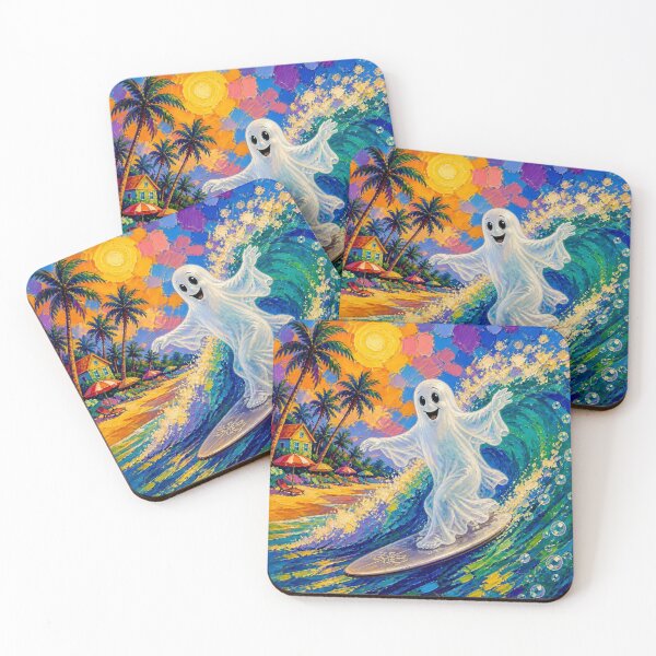 Item preview, Whimsical Ghost Surfer #1 designed and sold by Helios Be. Lavsh.