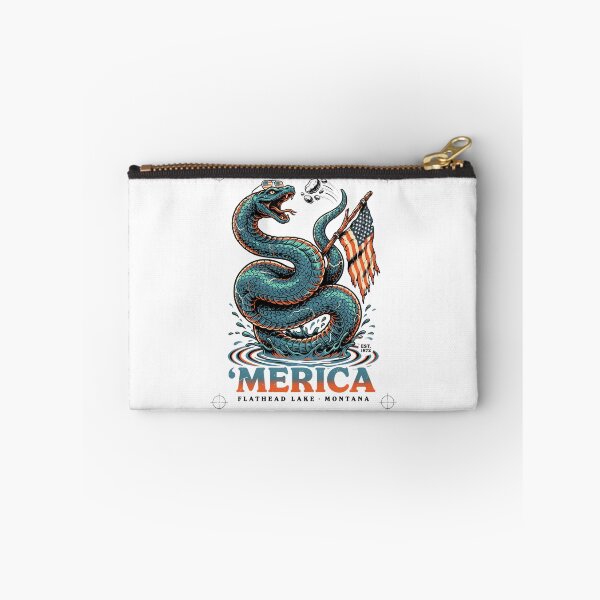 Item preview, 'Merica Flathead Lake Monster Montana Sea Serpent Flag Tee v4 designed and sold by DarylWelsh2024.