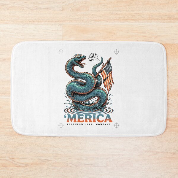 Item preview, 'Merica Flathead Lake Monster Montana Sea Serpent Flag Tee v4 designed and sold by DarylWelsh2024.